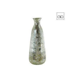Bottiglia monofiore vetro argento cm 8x20 H