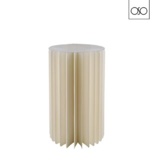 Colonna in carta plissettata con top in plastica colore bianco