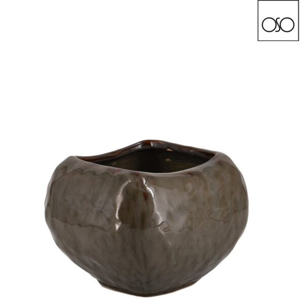 Vaso "Square" ceramica verde 18x18h13