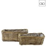 Set 2 cesta rettangolare rattan randi 40,00x20,00x17H
