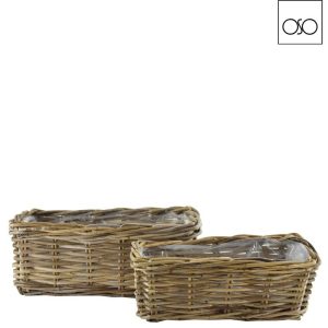 Set 2 cesta rettangolare rattan randi 40,00x20,00x17H