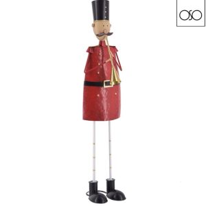 Soldato grande con tromba metallo rosso 13,50X12,50XH57,50