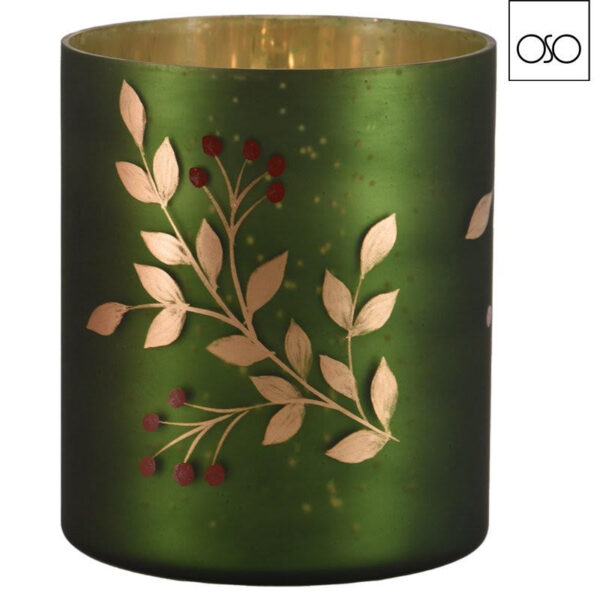 Vaso decorato gr verde d13 h15