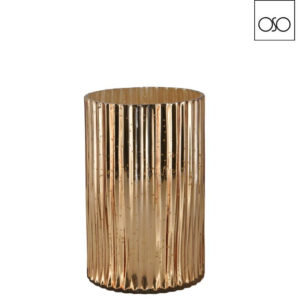 Vaso cilindro Tinsle vetro oro d15x23h