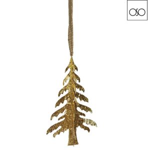 Albero medio da appendere metallo oro 18x18x45H