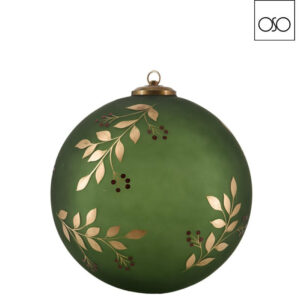Sfera media decorata da app. vetro verde 20,5 cm