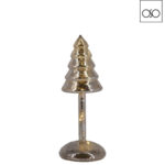 Alberino stilizzato vetro argento c/led d9 H23,5