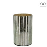 Vaso cilindro vetro argento d15x23H