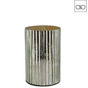 Vaso cilindro vetro argento d15x23H
