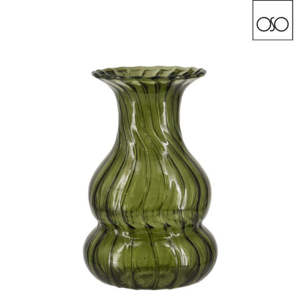 Vaso Gemina vetro verde  cm13,50x21H