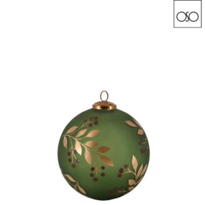 Sfera decorata piccola vetro verde h15