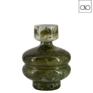 Vaso marmo vetro verde 15x20H