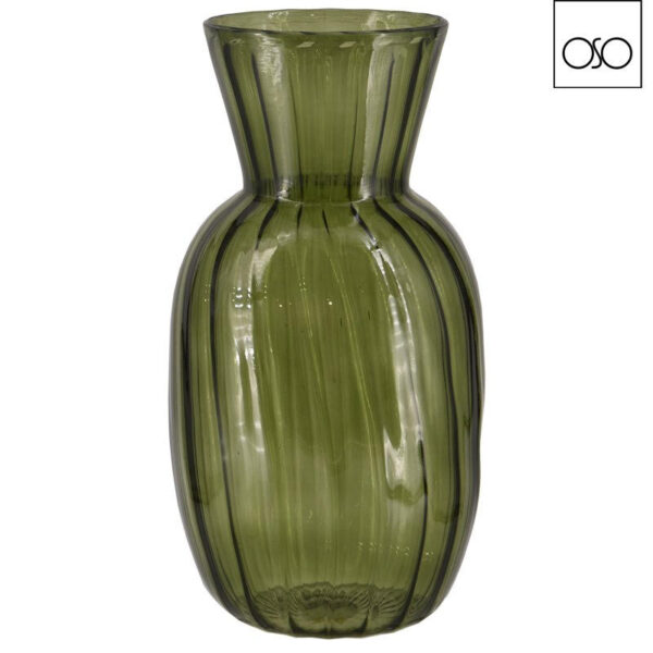Vaso davina vetro verde 14cm X 26H