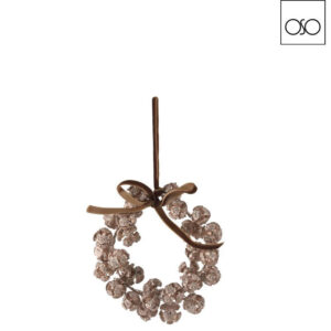 Corona naturale piccola con frutti del cipresso oro 13,00 cm