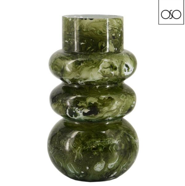 Vaso marmo vetro verde d23x26h