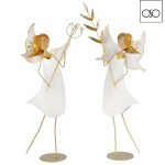 Angelo grande metallo bianco 23x57H