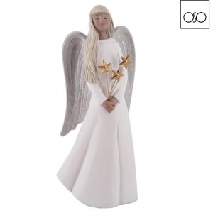 Angelo Gaga c/stelle resina bianco 15x10x34H