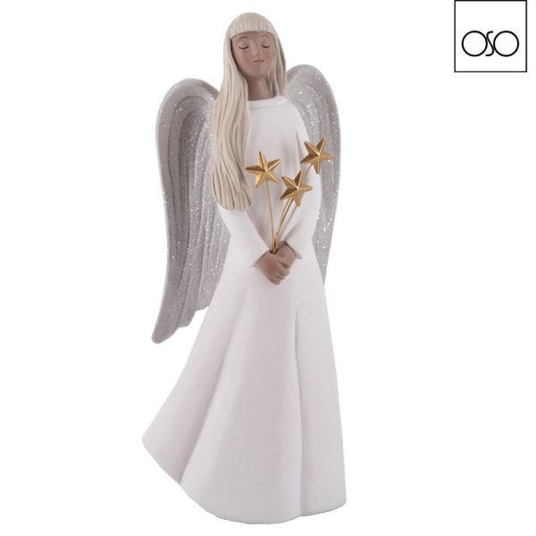 Angelo Gaga c/stelle resina bianco 15x10x34H