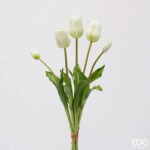 Tulipano con foglie mazzo 5 pz H48
