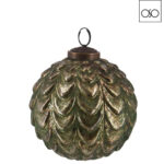 Sfera da appendere Waves piccola vetro verde diametro 10 cm