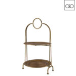 Etagere 2 ripiani metallo oro 38,50x35,00cm H65,50