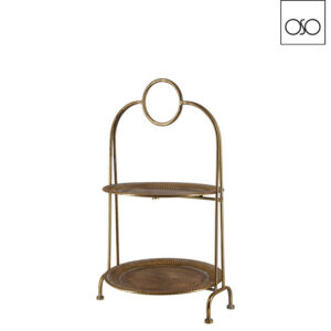 Etagere 2 ripiani metallo oro 38,50x35,00cm H65,50