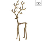 Renna stilizzata grande metallo oro 18x6x47H