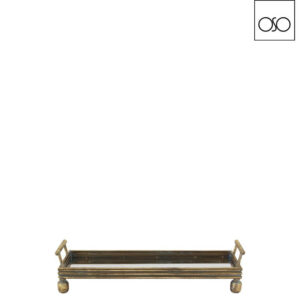 Vassoio rettangolare imperial piccolo metallo oro 65x23x14h
