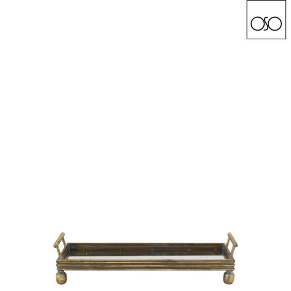 Vassoio rettangolare imperial piccolo metallo oro 65x23x14h