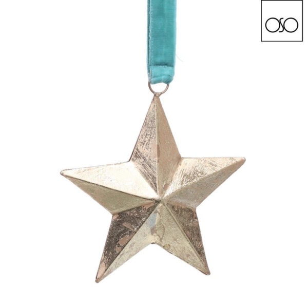 Stella da appendere grande metallo oro 20x3xH22