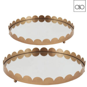 Vassoio rotondo setx2 charming metallo oro diam43 x5,50H