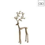 Renna stilizzata piccola metallo oro 22,50x6xH40