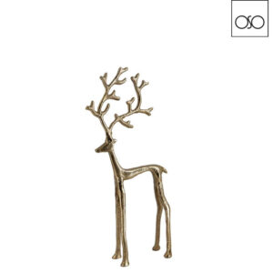 Renna stilizzata piccola metallo oro 22,50x6xH40
