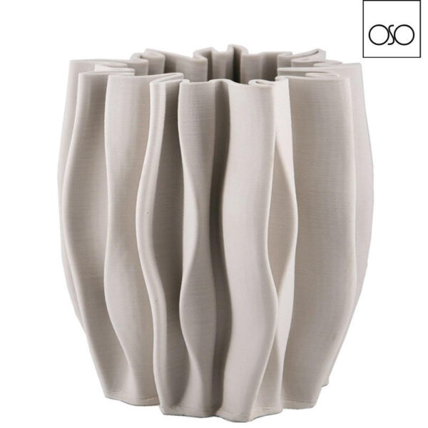 Vaso 3D stratum ceramica bianco 22x22H