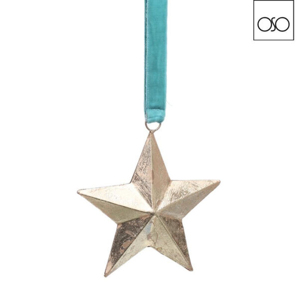 Stella da appendere piccola metallo oro 15x3xH17