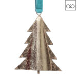 Albero campanella da appendere grande metallo oro 20x6xH25