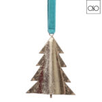 Albero campanella da appendere piccolo metallo oro 14x4xH18