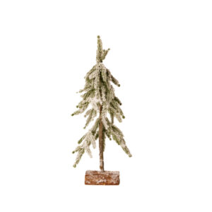 Albero innevato piccolo pino artificiale 16x8x52cm