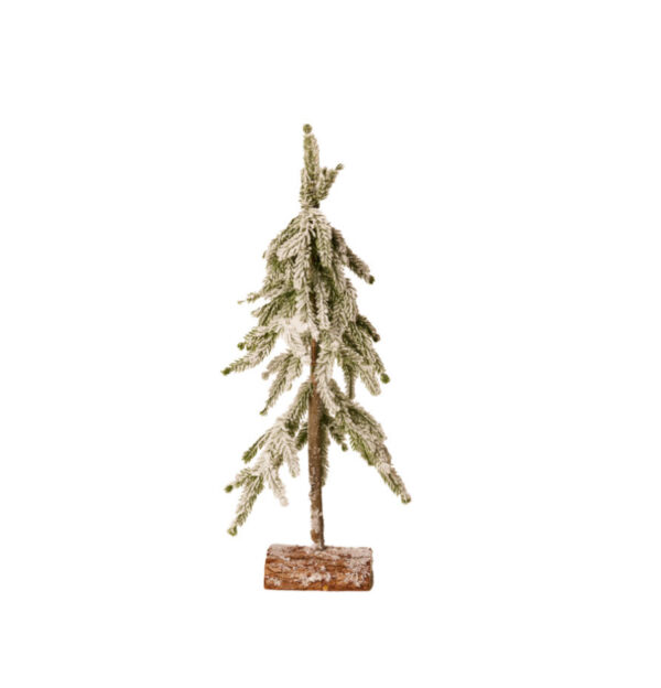 Albero innevato piccolo pino artificiale 16x8x52cm