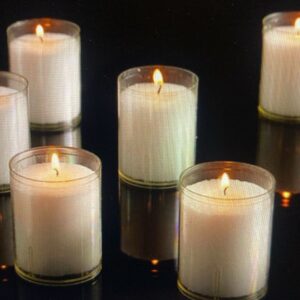 Candela halo cilindro confezione tre pezzi H 6.5 D 5,2